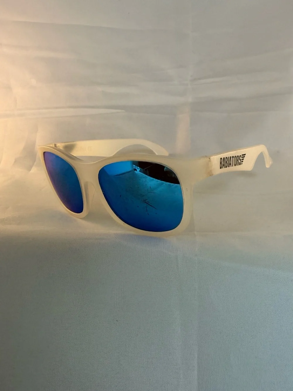 Babiators White Frames with Blue Mirrored Lenses